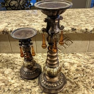 SOLD - Candle Holders w Beautiful Details